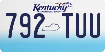 KY license plate 792TUU