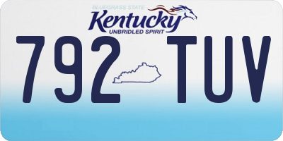 KY license plate 792TUV