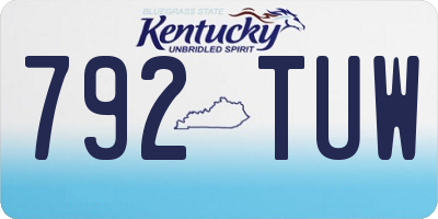 KY license plate 792TUW