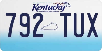 KY license plate 792TUX