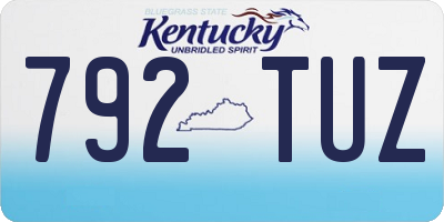 KY license plate 792TUZ