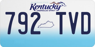 KY license plate 792TVD