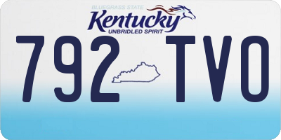 KY license plate 792TVO