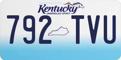KY license plate 792TVU