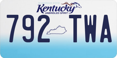 KY license plate 792TWA