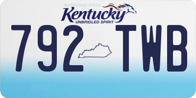 KY license plate 792TWB