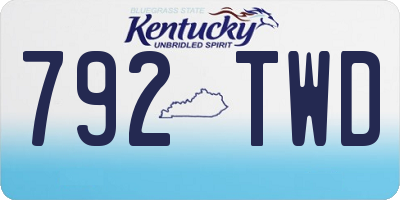 KY license plate 792TWD