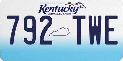 KY license plate 792TWE