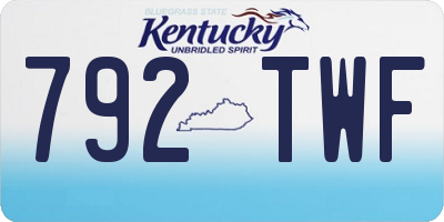 KY license plate 792TWF