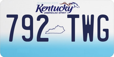 KY license plate 792TWG