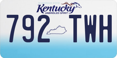 KY license plate 792TWH