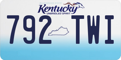 KY license plate 792TWI