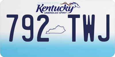 KY license plate 792TWJ
