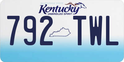 KY license plate 792TWL