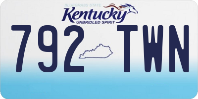 KY license plate 792TWN