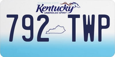 KY license plate 792TWP