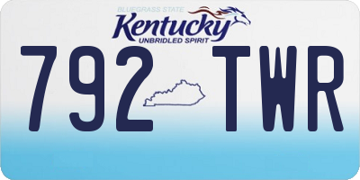 KY license plate 792TWR