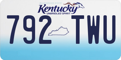 KY license plate 792TWU