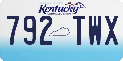 KY license plate 792TWX