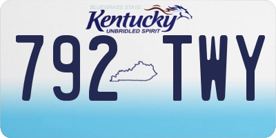 KY license plate 792TWY