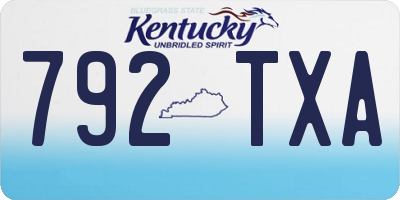 KY license plate 792TXA