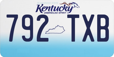 KY license plate 792TXB