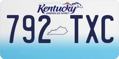 KY license plate 792TXC