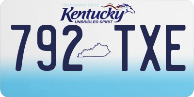 KY license plate 792TXE