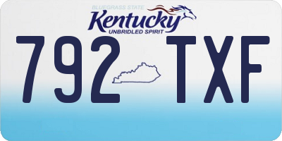 KY license plate 792TXF