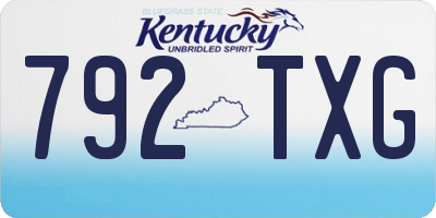 KY license plate 792TXG