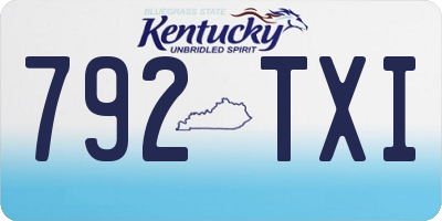 KY license plate 792TXI