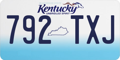 KY license plate 792TXJ