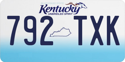 KY license plate 792TXK