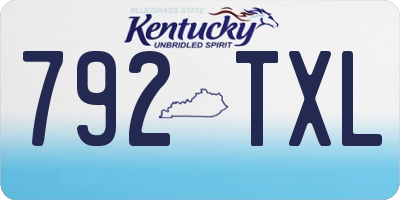 KY license plate 792TXL