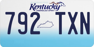 KY license plate 792TXN