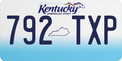 KY license plate 792TXP