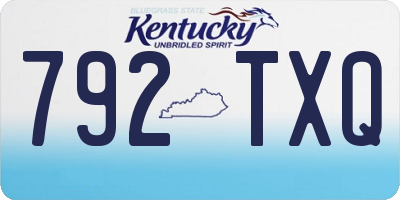 KY license plate 792TXQ