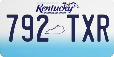 KY license plate 792TXR