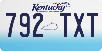KY license plate 792TXT
