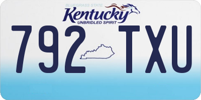 KY license plate 792TXU