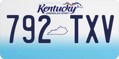 KY license plate 792TXV