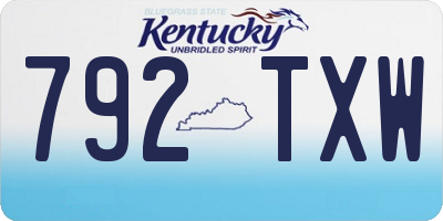 KY license plate 792TXW