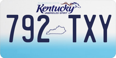 KY license plate 792TXY