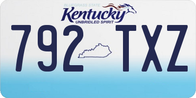 KY license plate 792TXZ