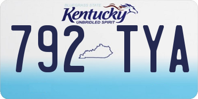 KY license plate 792TYA