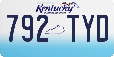 KY license plate 792TYD