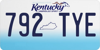 KY license plate 792TYE