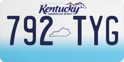 KY license plate 792TYG
