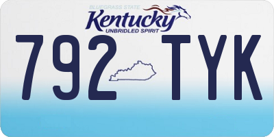 KY license plate 792TYK