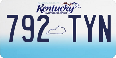 KY license plate 792TYN